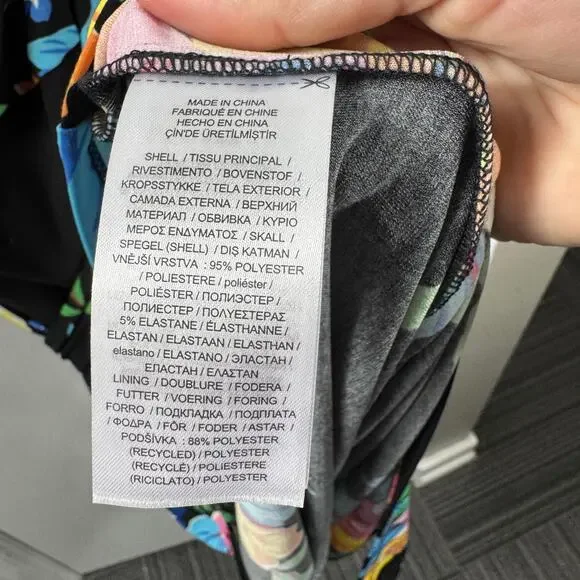 Lauren Ralph Lauren Floral Halter Midi Dress Size 12 – Black Tropical Belted NWT - Picture 12 of 12